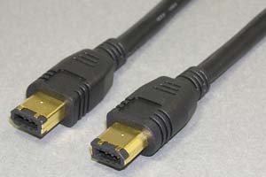 IEEE1394ケーブル 6pinオス－6pinオス（FireWire400、金メッキシェル）