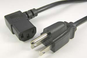 電源ケーブル（3Pプラグ／L型3Pソケット）＜12A-125V＞