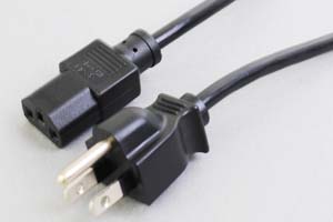 電源ケーブル（3Pプラグ／3Pソケット、耐トラッキング対策プラグタイプ）＜7A-125V＞