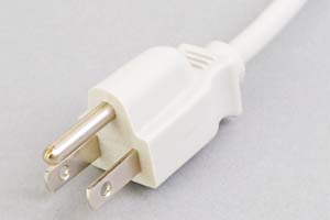 電源ケーブル（片側3Pプラグ／片側切り落とし、ライトグレー色）＜7A-125V＞