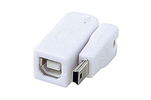 【サンワサプライ】　３D型USB中継アダプタ ミニB（5pin）オス－Bメス