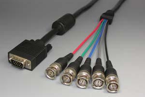 75オーム同軸ケーブル HD15pinオス－BNCオス×5