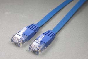 カテゴリ ６ フラットLANケーブル UTP ストレート結線（より線、ブルー）