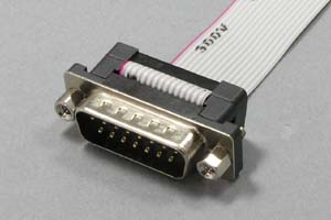 Dsubケーブル 15pin フラットケーブル（片側オス、M2.6ロックナット）