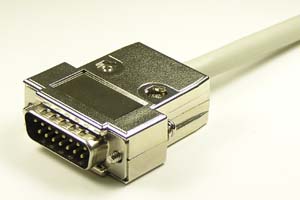 EMI対策 Dsubケーブル 15pin 丸ケーブル(片側オス、M2.6ショートネジ)