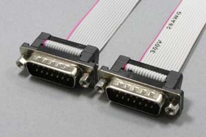 Dsubケーブル 15pin フラットケーブル（オス－オス、♯4-40ロックナット）　＜お取り寄せ 4～7営業日後出荷＞