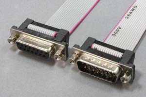 Dsubケーブル 15pin フラットケーブル（オス－メス、M2.6ロックナット）