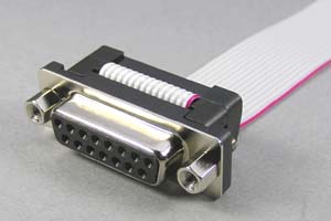 Dsubケーブル 15pin フラットケーブル（片側メス、M2.6ロックナット）