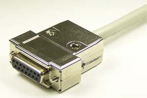 EMI対策　Dsubケーブル 15pin 丸ケーブル（片側メス、M2.6ショートネジ）