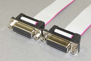 Dsubケーブル 15pin フラットケーブル（メス－メス、♯4-40ロックナット）