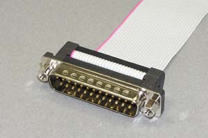 Dsubケーブル 25pin フラットケーブル（片側オス、♯4-40ロックナット）