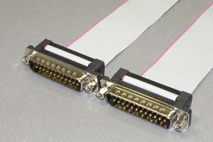 Dsubケーブル 25pin フラットケーブル（オス－オス、M2.6ロックナット）　＜お取り寄せ 4～7営業日後出荷＞
