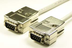 EMI対策 Dsubケーブル 9pin 丸ケーブル(オス-オス、M2.6ショートネジ)