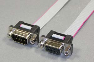 Dsubケーブル 9pin フラットケーブル(オス-メス、♯4-40ロックナット)