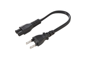 【サンワサプライ】　電源アダプタコード、2P－メガネ2S、コード長さ0.2m、7A・125V（700Wまで）