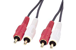 【サンワサプライ】　オーディオケーブル、両側RCA赤白オス、OFC電線タイプ