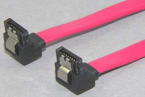 SATA 2.0ケーブル ラッチ付きタイプ　コネクタタイプ：両側 L型（逆方向）