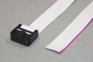 MILソケットケーブル 10pin フラットケーブル(片側メス、極性ガイド内向き)