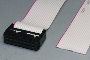 MILソケットケーブル 16pin フラットケーブル（片側メス、極性ガイド内向き） 