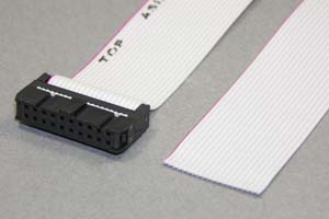 MILソケットケーブル 20pin フラットケーブル（片側メス、極性ガイド内向き） 