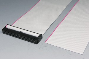 MILソケットケーブル 40pin フラットケーブル（片側メス、極性ガイド外向き）