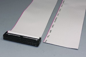 MILソケットケーブル 40pin フラットケーブル（片側メス、極性ガイド内向き） 