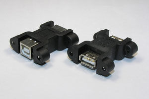 パネルマウント型 USB中継アダプタ