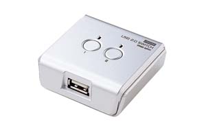【サンワサプライ】　USB2.0手動切替器、２入力（Bメス）－１出力（Aメス）