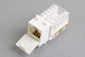 LANアダプタ CAT6 、RJ-45メス、防塵カバー付き、ストレート方向圧接接続タイプ（スナップイン取付）