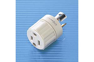【サンワサプライ】　電源アダプタ、3P引掛け→3P平刃変換、15A・125V（合計1500Wまで）