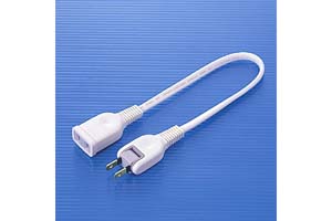 【サンワサプライ】　電源延長コード、2Pスイングプラグ、長さ0.3m、15A・125V（1500Wまで）