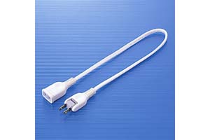 【サンワサプライ】　電源延長コード、2Pスイングプラグ、長さ0.5m、15A・125V（1500Wまで）
