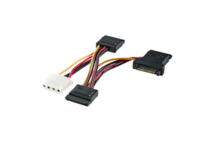 【サンワサプライ】 SATA電源拡張ケーブル、SATA15pin×3-4P電源×1