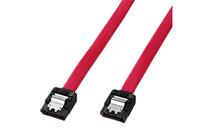 【サンワサプライ】　SATA3ケーブル、両側ストレート、ラッチ付き
