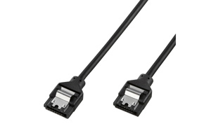【サンワサプライ】　SATA3丸ケーブル、両側ストレート、ラッチ付き
