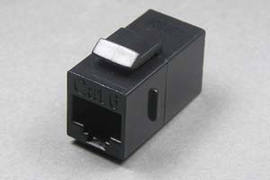 スナップイン中継コネクタ、両側RJ-45メス筒型（LAN配線用、CAT6対応、ストレート結線、一般タイプ）