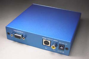 ビデオスケーラ　（S-ビデオ信号 or コンポジット信号 ⇒ アナログRGB(VGA)信号 or コンポーネント信号　アップスキャンコンバータ（映像信号変換器））