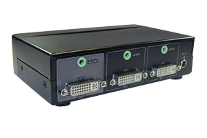 DVI-D+オーディオ信号セレクター(DVI-Dシングルリンク+3.5mmステレオミニ音声信号切替器:2入力1出力タイプ)