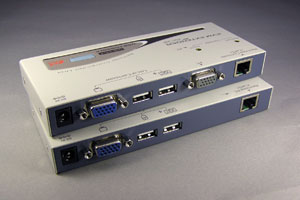 KVM エクステンダー （コンソールエクステンダー）： 最大150m延長 （コンソール：USBキーボード/USBマウス/ディスプレイ延長器：UTPケーブル（LANケーブル）延長型）