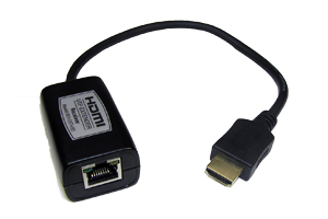 HDMI映像＋音声　エクステンダー：最大30m延長（HDMI信号延長器：UTP（LAN）ケーブル（１本）延長型・電源不要タイプ）