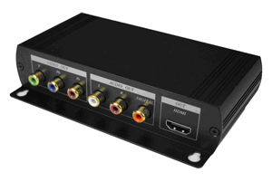 フォーマットコンバーター(コンポーネント映像+アナログ音声/同軸デジタル音声⇒HDMI(DVI-Dシングルリンク)信号 変換器)