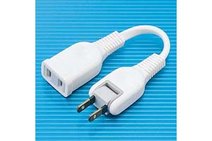 【サンワサプライ】　電源延長コード、2Pスイングプラグ、長さ0.1m、15A・125V（1500Wまで）