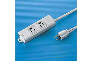 【サンワサプライ】　電源タップ（工事物件タップ、3P・2個口の抜け止めタイプ、15A・125V（合計1500Wまで）、3Pプラグ長さ3mコード付き）