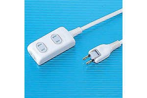 【サンワサプライ】　電源タップ（ホコリ防止シャッタータイプ、2P・3個口、15A・125V（合計1500Wまで）、2Pスイングプラグコード2m付き）