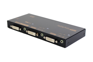 DVI-D＋オーディオ信号 スプリッター（DVI-Dシングルリンク＋3.5mmステレオミニ音声信号分配器：1入力2分岐タイプ）
