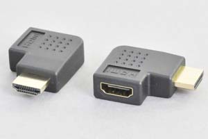 HDMI中継アダプタ　タイプAオス－タイプAメス　水平L型（左向き）　【HDMI2.0対応】