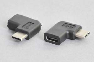 USB中継アダプタ　【USB3.1対応】　TypeCオス-TypeCメス　水平L型