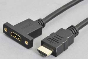パネルマウント HDMIケーブル　　Type-Aオス－パネルマウントType-Aメス　（Ver 1.4規格、High Speed with Ethernet）