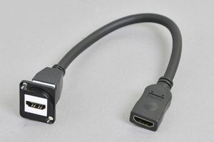 パネルマウント　HDMI中継メス－メス　ケーブルタイプ（Ver 1.4規格、High Speed with Ethernet）【ノイトリック型ベゼルセット品】
