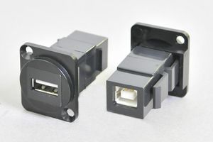 パネルマウント　USB2.0 タイプ中継Aメス－Bメス　黒　　【ノイトリック型ベゼルセット品】